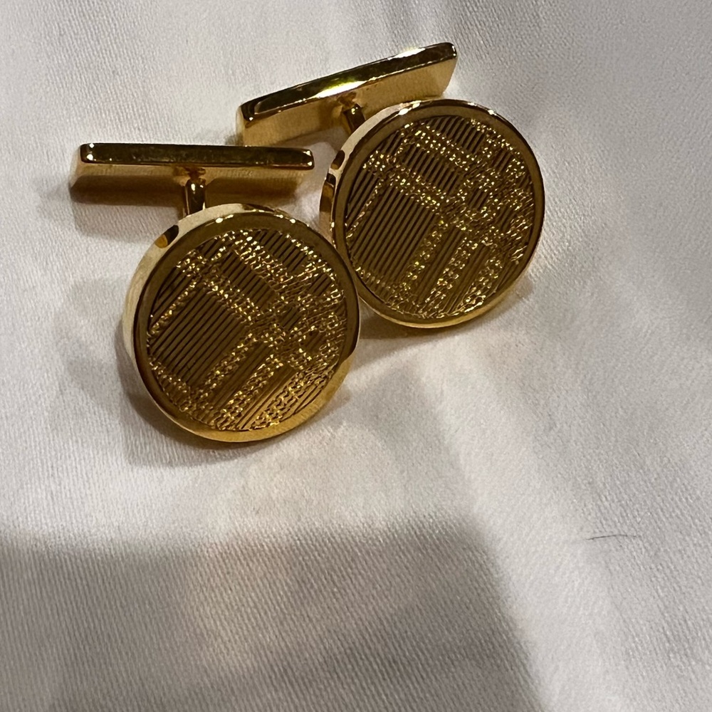 Authentic Burberry Gold cuff links